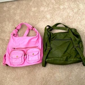 Leather purses/backpacks made by ampere